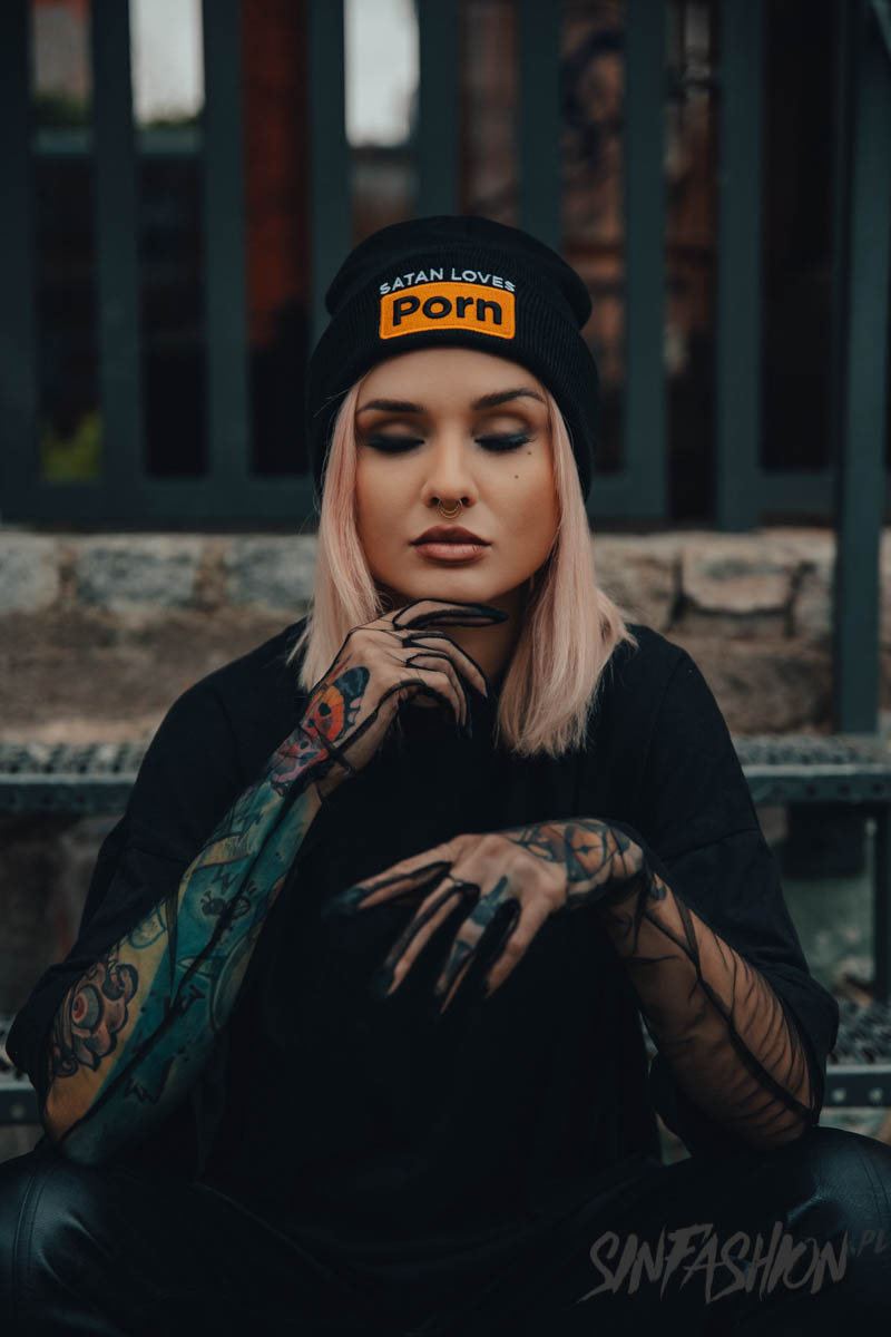 Satan Loves Porn beanie x Holy Blvk