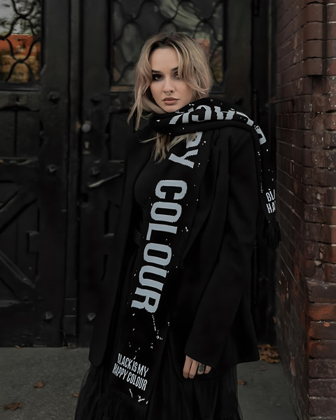 Black is my happy colour scarf