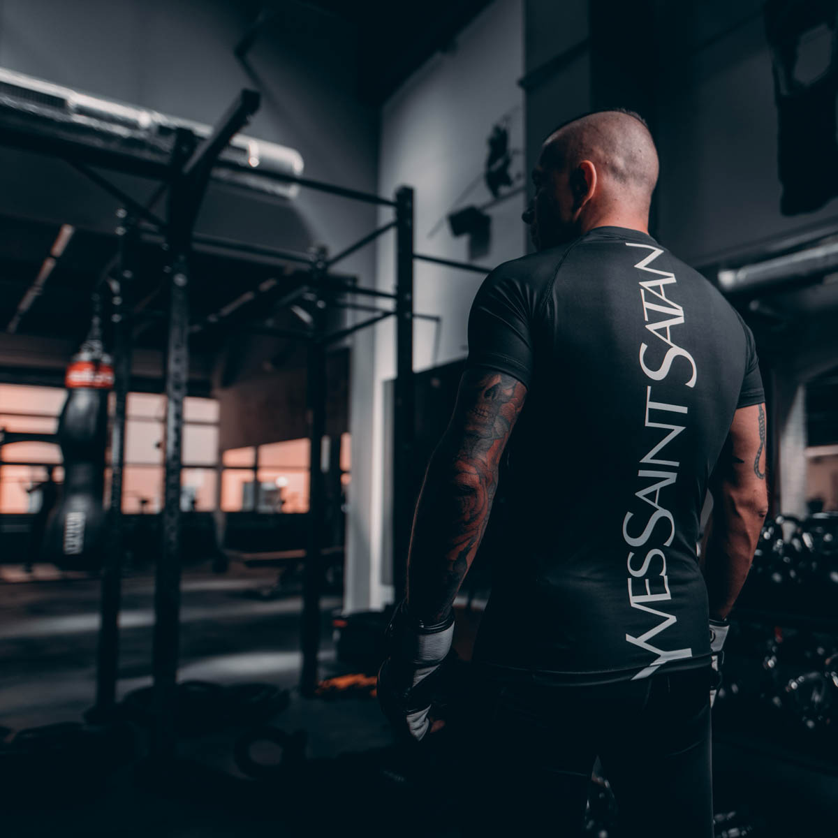 YvesSaintSatan training rashguard tshirt